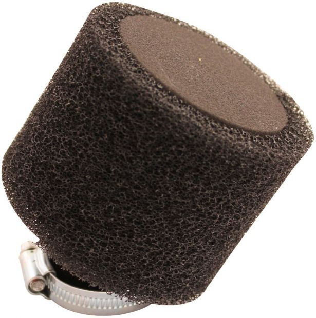 Air Filter - 35mm, Sponge, Angled, Yimatzu Brand, Black