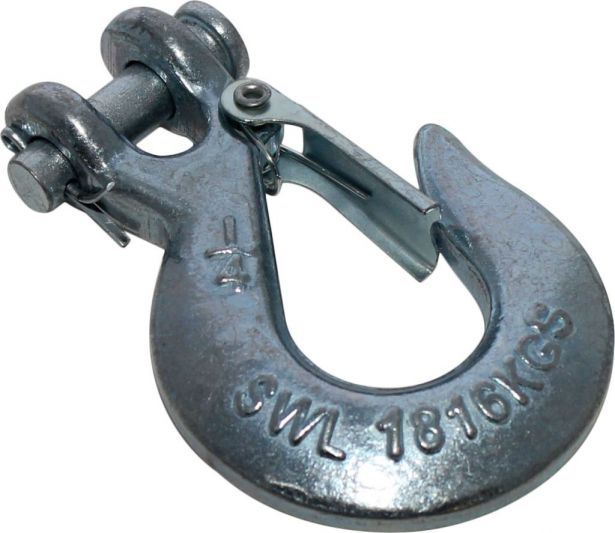 Winch Hook - Winch Hook with Safety Latch, 1/4 Inch, 1816kgs