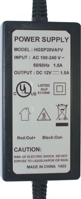 Charger - 12V, 1.5A, Alligator Clips