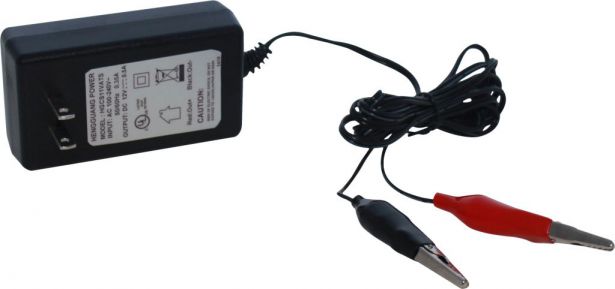 Charger - 12V, 0.5A, Alligator Clips, Trickle Charger