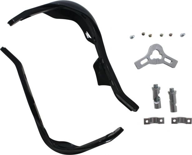 Hand Guard - Motorcycle, ATV, Black, Aluminum