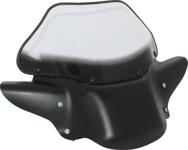 ATV Windshield - Handle Bar Mount, Black, 44cm