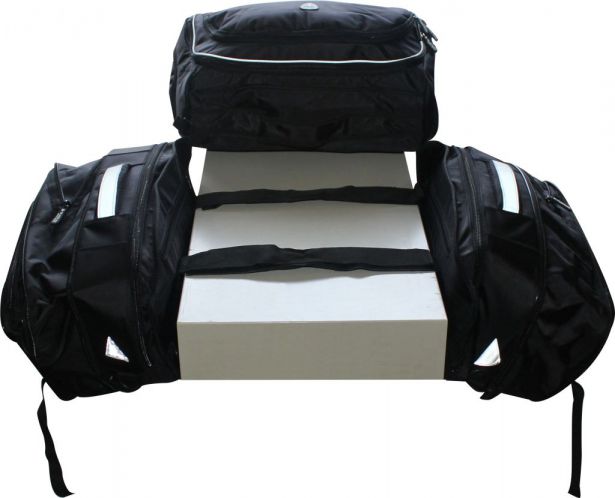 Tank Bag - Rack Bag Combo, Black (3 Piece Set)