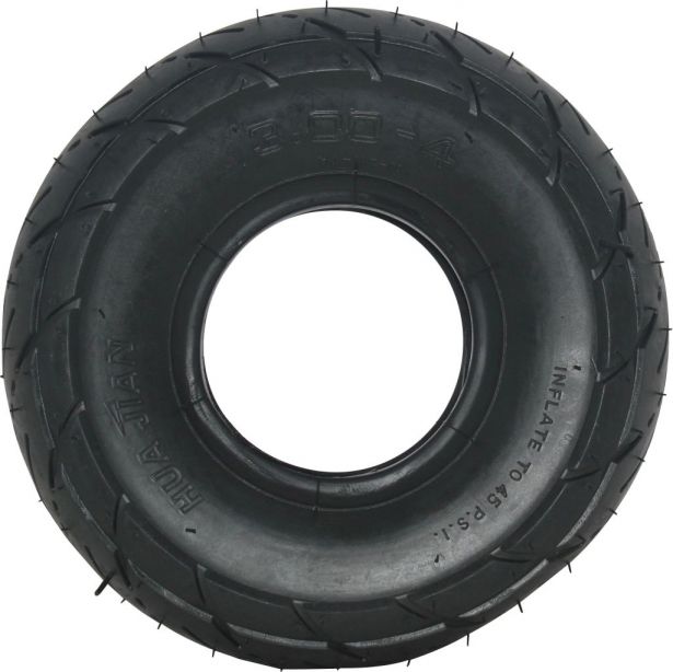 Tire - 3.00-4, Pocket Bike, Tubeless, Street Tread