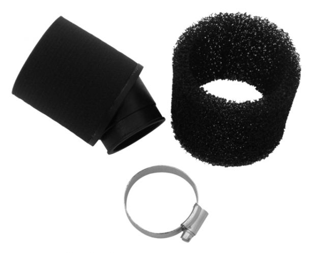Air Filter - 41mm to 43mm, Sponge, Angled, Yimatzu Brand, Black