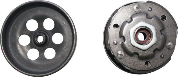 Clutch - Drive Pulley with Clutch Bell, Yamaha, 50cc, 2 Stroke, 16 Spline