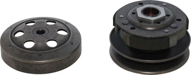 Clutch - Drive Pulley with Clutch Bell, Yamaha, 50cc, 2 Stroke, 16 Spline