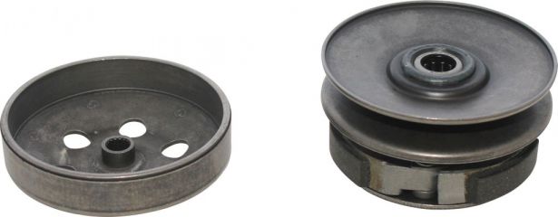 Clutch - Drive Pulley with Clutch Bell, Yamaha, 50cc, 2 Stroke, 16 Spline