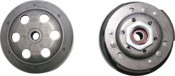 Clutch - Drive Pulley with Clutch Bell, Yamaha, 50cc, 2 Stroke, 16 Spline