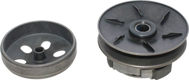 Clutch - Drive Pulley with Clutch Bell, GY6, 150cc, 19 Spline