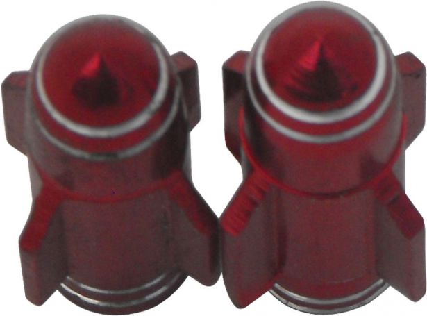 Valve Stem Caps - Red Rockets 