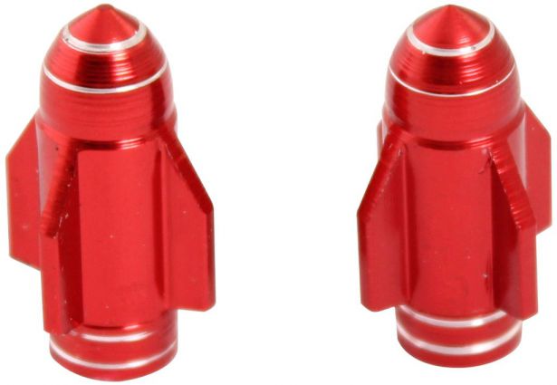 Valve Stem Caps - Red Rockets 