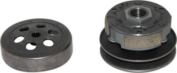 Clutch - Drive Pulley with Clutch Bell, Yamaha, 125cc, 16 Spline