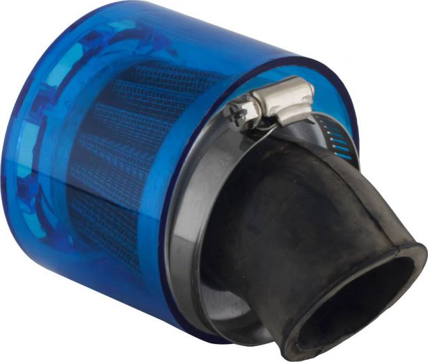 Air Filter - 35mm, Conical, Waterproof, Angled, Yimatzu Brand, Blue