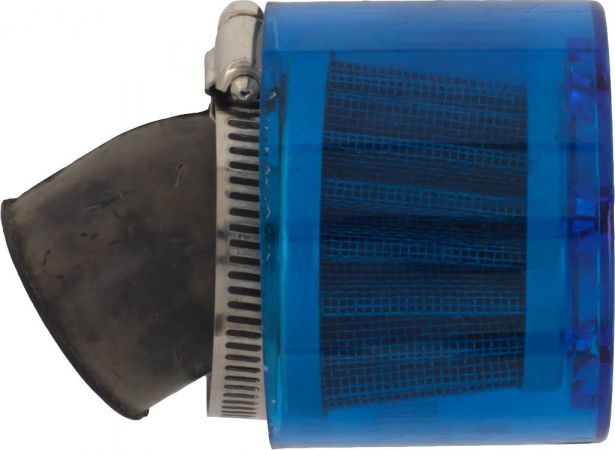 Air Filter - 35mm, Conical, Waterproof, Angled, Yimatzu Brand, Blue