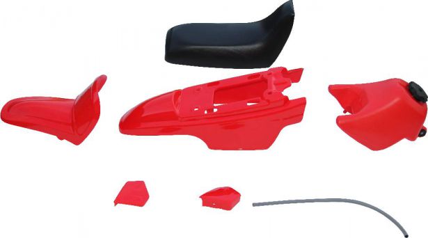 Plastic Set - PW50, Yamaha, Red (7 pcs)