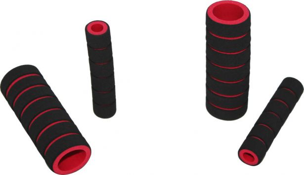 Hand Grips - Foam, Red, 4pc Set
