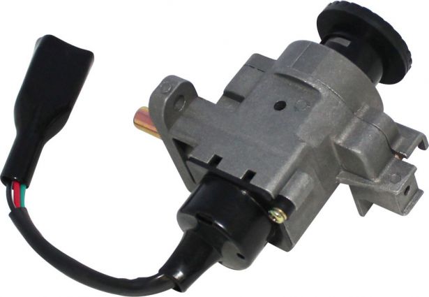 Ignition Key Switch - 4 pin Male, Metal, Steering Lock, Scooter