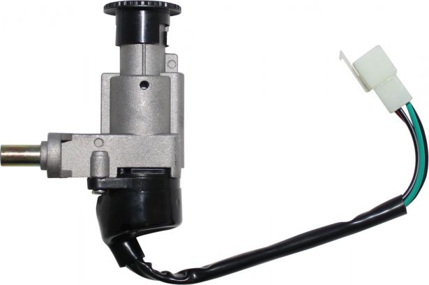 Ignition Key Switch - 4 pin Male, Metal, Steering Lock, Scooter