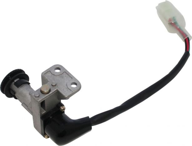 Ignition Key Switch - 4 pin Male, Metal, Steering Lock