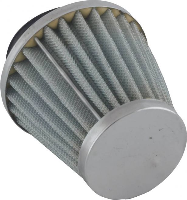 Air Filter - 40mm, Tall Stack (65mm), Chrome