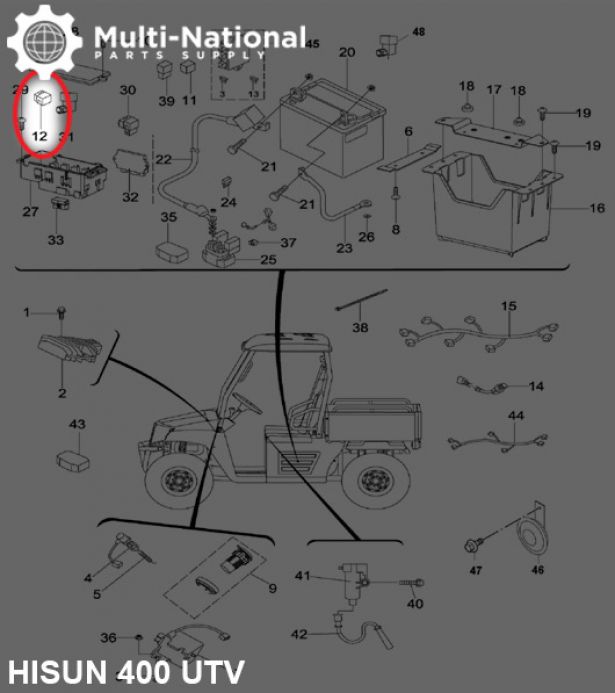 Relay Boot - 400cc, 500cc, 700cc, 800cc Hisun - Multi ... odes 800 utv wiring diagram 