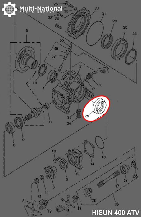 Oil Seal - 65mm/90mm/9mm, 400-800cc, Hisun