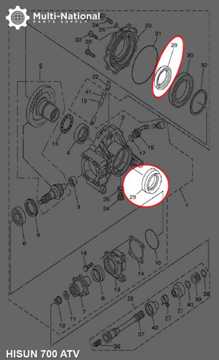 Oil Seal - 65mm/90mm/9mm, 400-800cc, Hisun