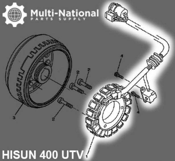 Stator - Magneto Coil, 18G, 5 Wire, 400cc, 500cc, 700cc, 800cc Hisun