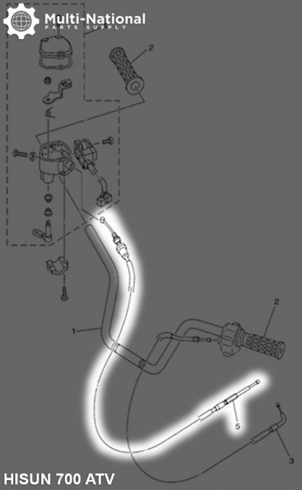 Throttle Cable / Accelerator Cable - 91cm, 400cc, 500cc, 700cc, 800cc Hisun