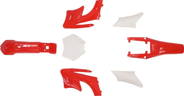 Plastic Set - Mini Dirt Bike, Red (7 pcs)