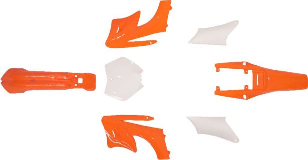 Plastic Set - Mini Dirt Bike, Orange (7 pcs)