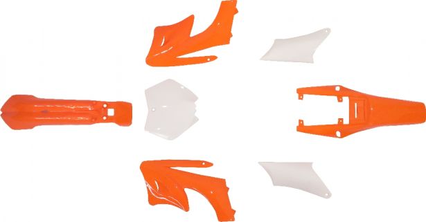 Plastic Set - Mini Dirt Bike, Orange (7 pcs)