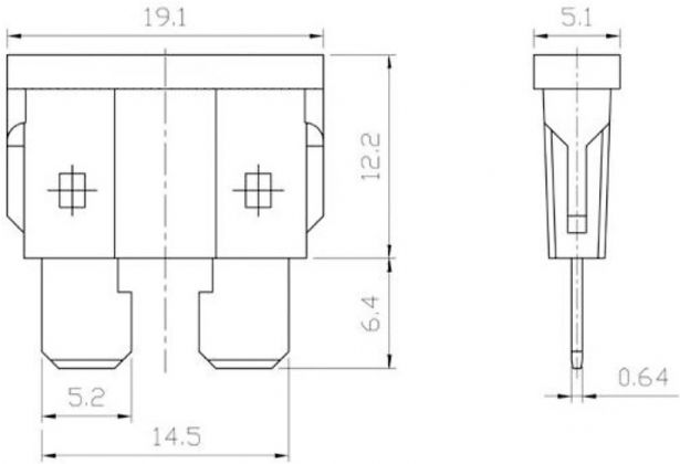 ATO Fuse - 1A, Black (10pcs)