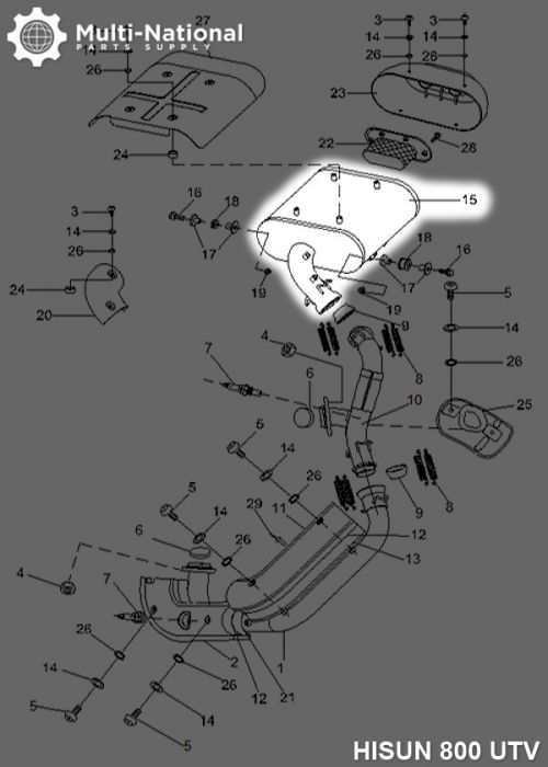 Muffler - 800cc, UTV, Hisun