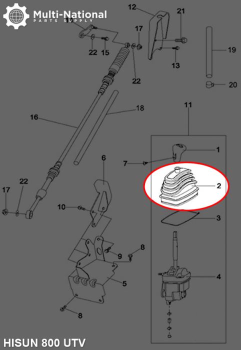 Gear Shift Boot - 800cc, UTV, Hisun