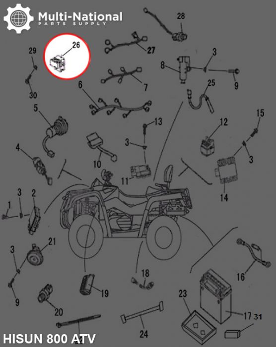 Fan Controller - ATV/UTV, Hisun, 800cc