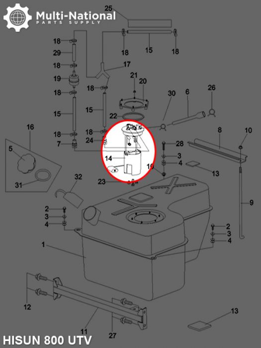 Fuel Pump - UTV, Hisun, 800cc