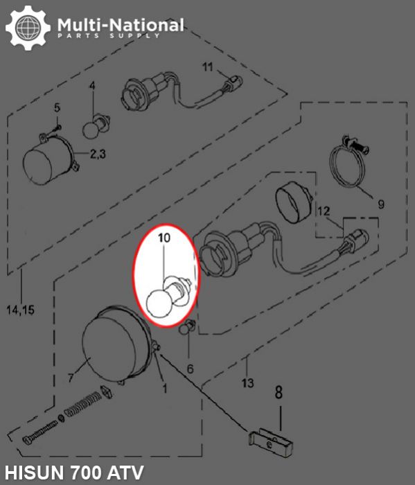 Light Bulb - 12V 35W, Dual Contact, Hisun