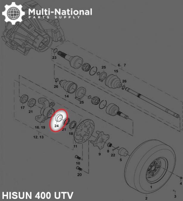 Bushing - 30x38x10.5, 400cc, 500cc, 700cc, 800cc Hisun