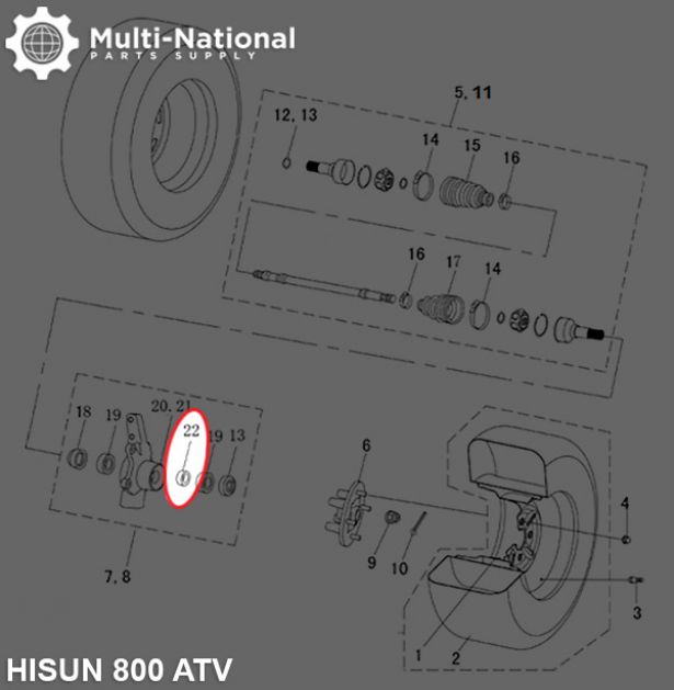 Bushing - 30x38x10.5, 400cc, 500cc, 700cc, 800cc Hisun