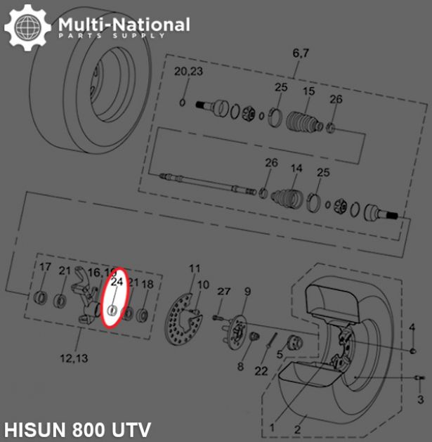 Bushing - 30x38x10.5, 400cc, 500cc, 700cc, 800cc Hisun