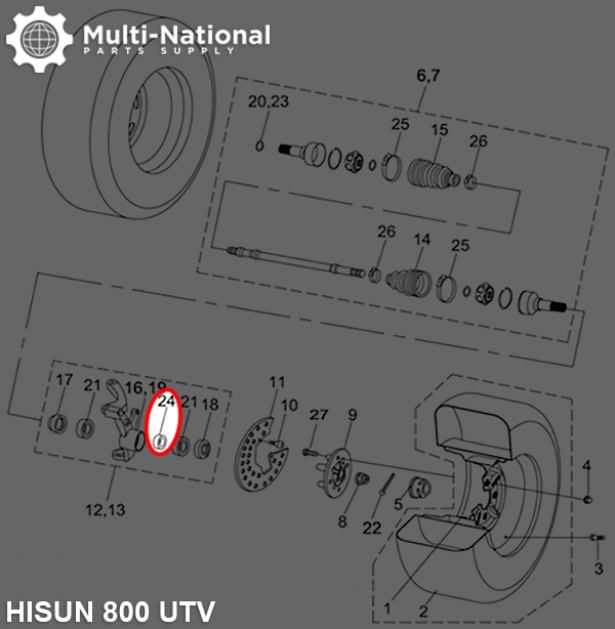 Bushing - 30x38x10.5, 400cc, 500cc, 700cc, 800cc Hisun