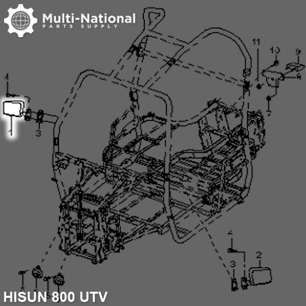 Mirror - Right, 400cc, UTV, Hisun