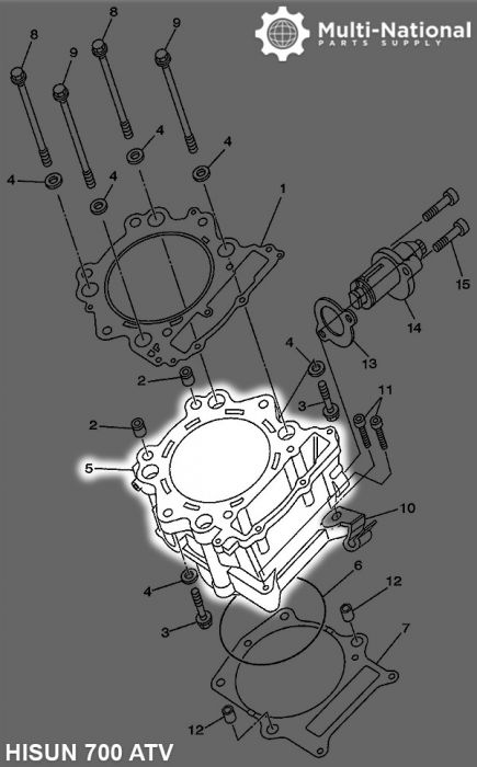 Cylinder Block - ATV, Hisun, 700cc