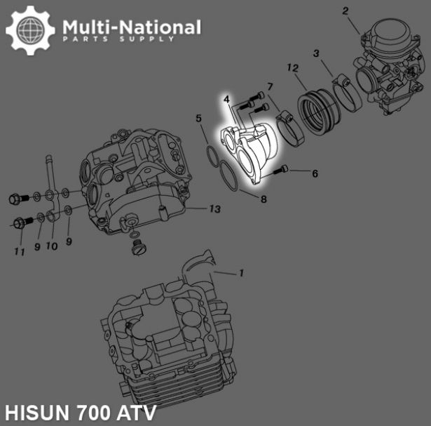 Cylinder Head - ATV, Hisun, 700cc