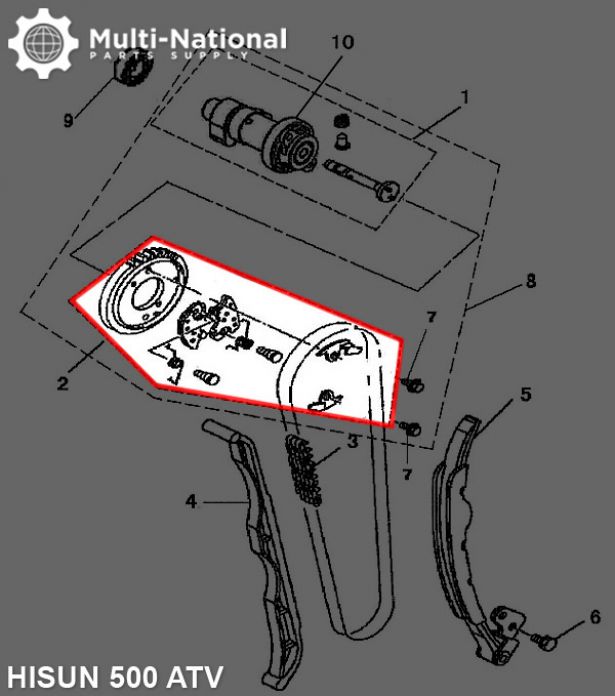 Timing Sprocket - ATV, Hisun, 500cc