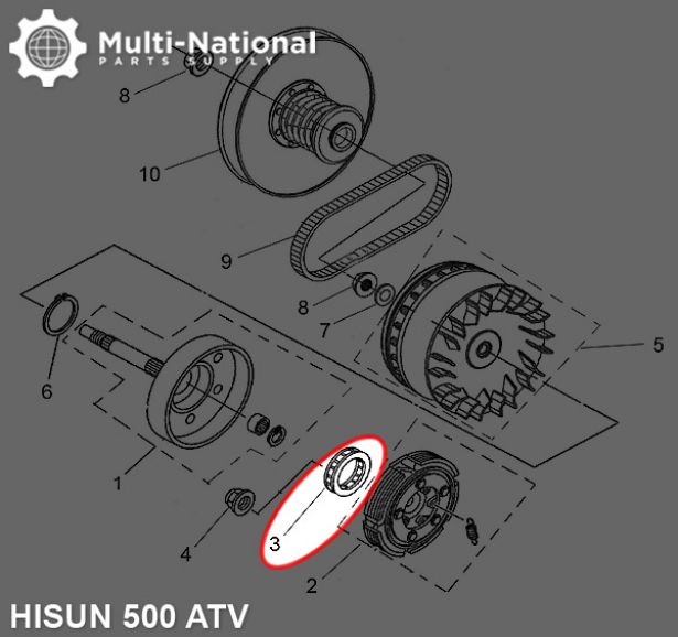 Bearing - One Way, ATV, Hisun, 500-700cc