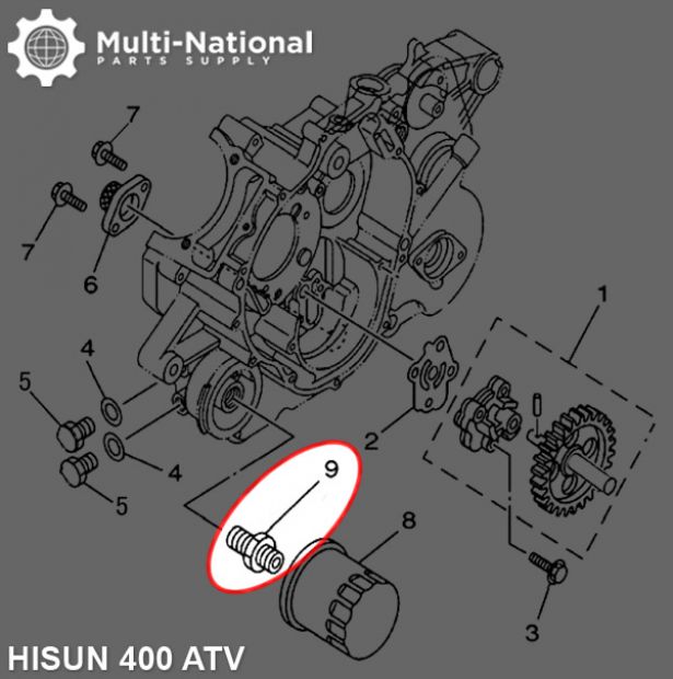 Oil Filter Joint - ATV, Hisun, 400-700cc