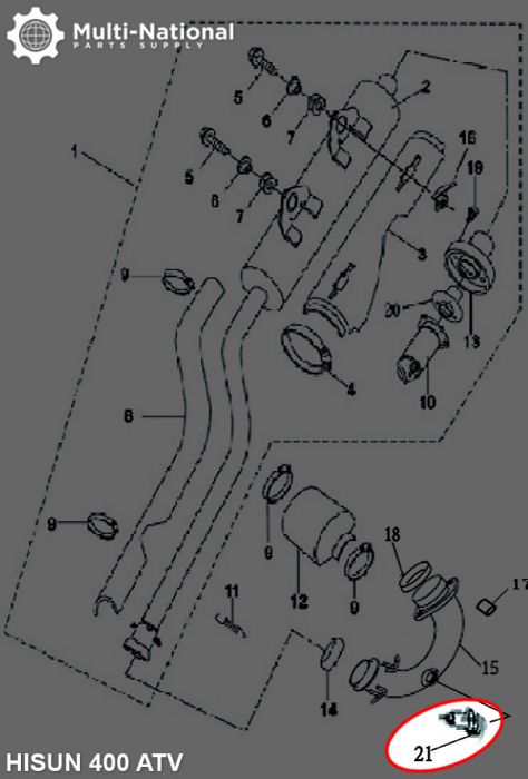 Oxygen Sensor - ATV, Hisun, 400-800cc